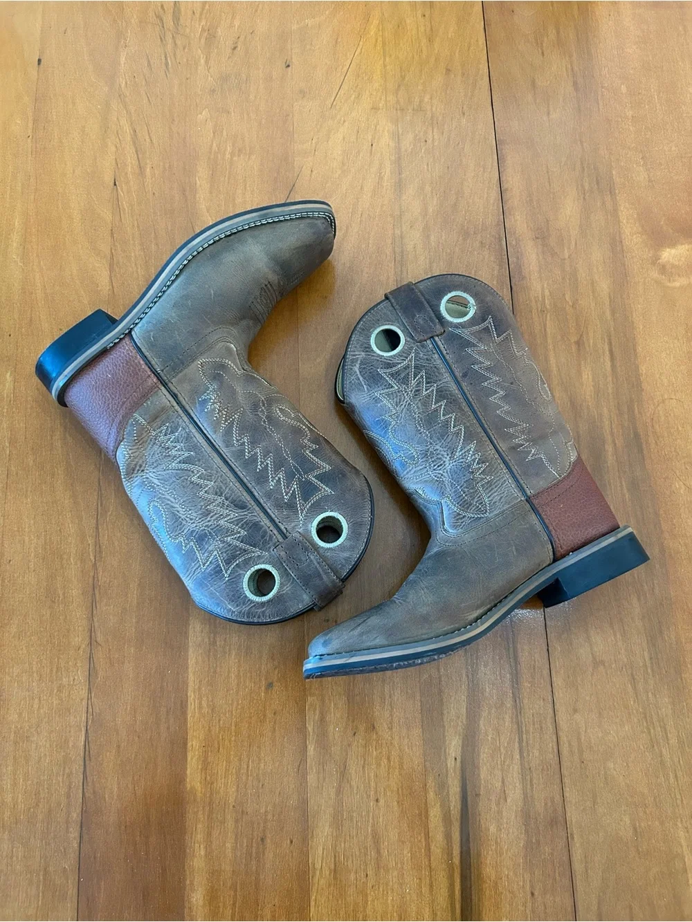 Smoky Mountain Square Toe Two-Tone Western Cowboy Boots Size 5Y